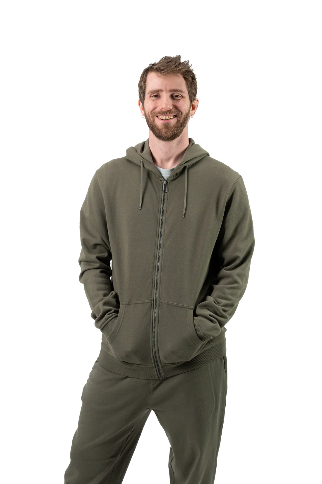 Linus smiling in hoodie